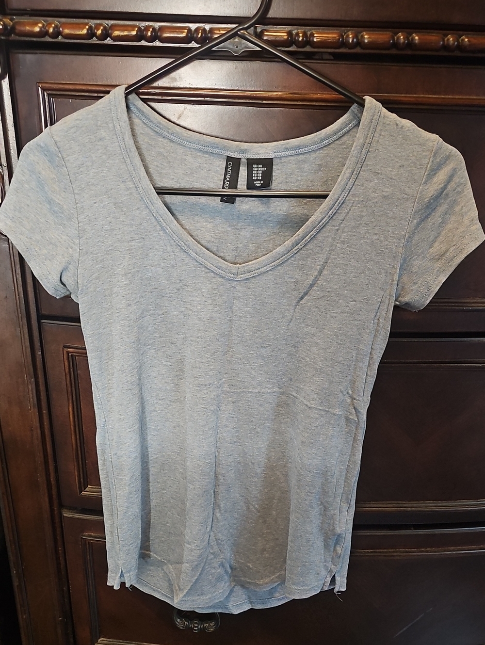 Blue/Gray V-Neck Short Sleeve Tee